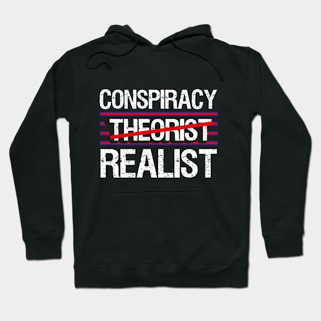 "Conspiracy Theorist Realist" Hoodie by FlawlessSeams